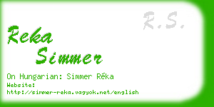 reka simmer business card