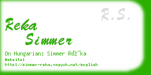reka simmer business card
